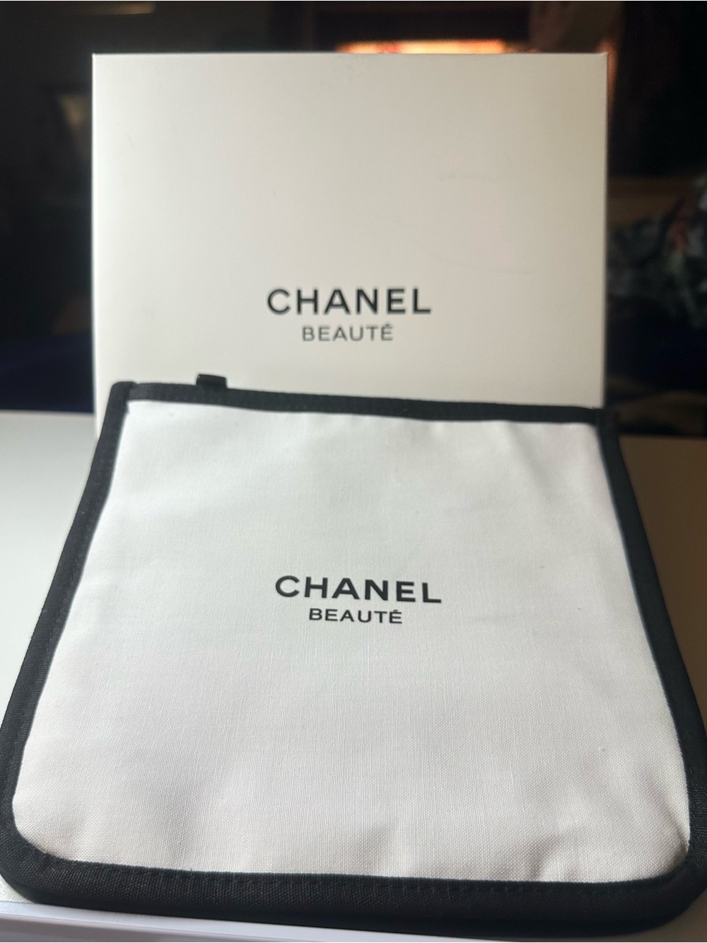 CHANEL White Cosmetic Pouch  NWB GWP